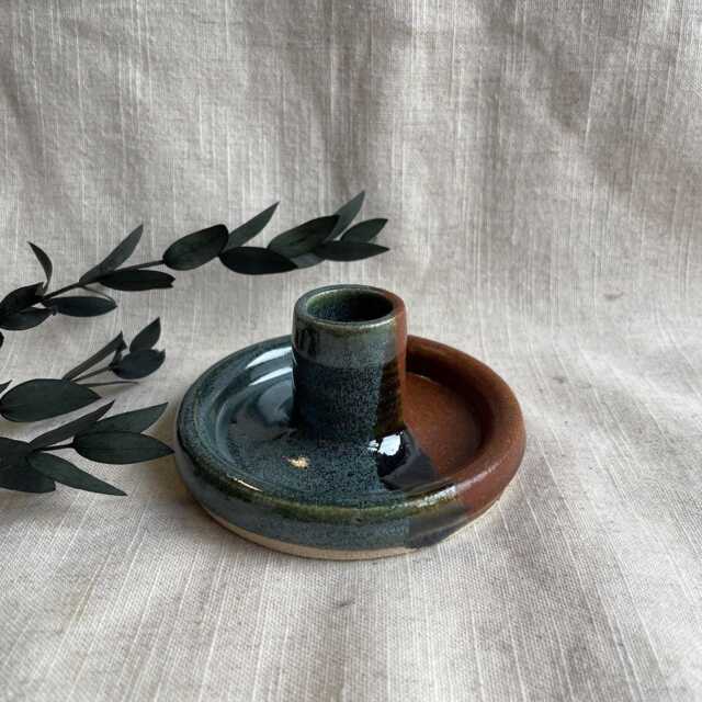 Earth Candlestick, Candle Holder, Candlestick Gift Set, Homeware, Boho Home Decor, Green & Brown - image 1