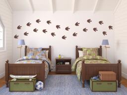Dinosaur Footprints Wall Decal Set Boy Bedroom Decor - Large Size - thumbnail 1