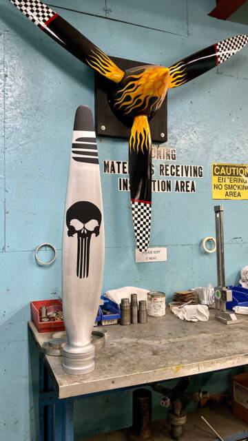 Punisher Aviator Glasses Military Armed Forces Navy Seals Metal Parody Airplane Propeller Blade Sculpture - Awesome Christmas Wedding Gift - image 1