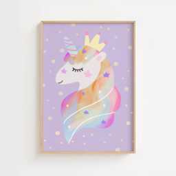 Girls Nursery Prints, Unicorn, Baby Girl Nursery, Playroom Decor, Bedroom Pink Wall Art, Newborn Gift, Downloadable Prints - thumbnail 2