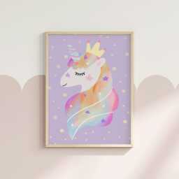 Girls Nursery Prints, Unicorn, Baby Girl Nursery, Playroom Decor, Bedroom Pink Wall Art, Newborn Gift, Downloadable Prints - thumbnail 3