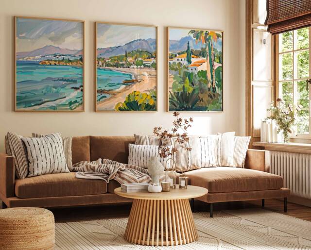 Set Of 3 Marbella Travel Prints, Posters, Tropical Decor, Botanical Art, Spanish Wall Gift, Gift - image 1