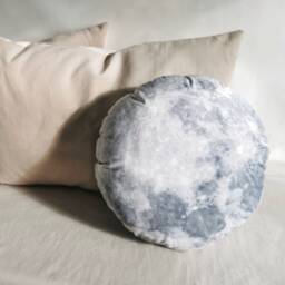 Full Moon Decorative Pillow For Baby Shower Gift, Moon Plush Solar System Theme Party Decor, Living Room Space From Velour - thumbnail 2