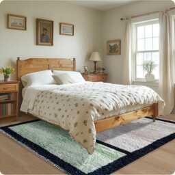 Sage Green & Gray Moroccan Rug, Hand-Tufted Shag Custom Made Berber Carpet, Large Area Rug - thumbnail 2