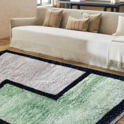 Sage Green & Gray Moroccan Rug, Hand-Tufted Shag Custom Made Berber Carpet, Large Area Rug - thumbnail 3