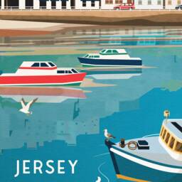 Mont Orgueil Castle Print - Jersey Gorey Harbour Saint Martin Travel Poster - thumbnail 3