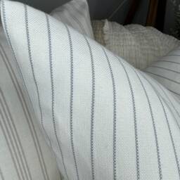 Cotton Cushion Cover For Sofa Or Bed, White /Storm Striped Pillow 22 - thumbnail 2