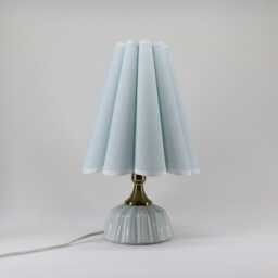 Handmade Greenish-Blue Fabric Ceramic Lamp Home Decor Lighting-40# - thumbnail 3