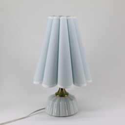 Handmade Greenish-Blue Fabric Ceramic Lamp Home Decor Lighting-40# - thumbnail 2