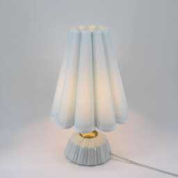 Handmade Greenish-Blue Fabric Ceramic Lamp Home Decor Lighting-40# - thumbnail 4