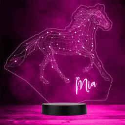 3D Style Geometric Horse Personalised Gift Colour Changing Led Lamp Night Light - thumbnail 1
