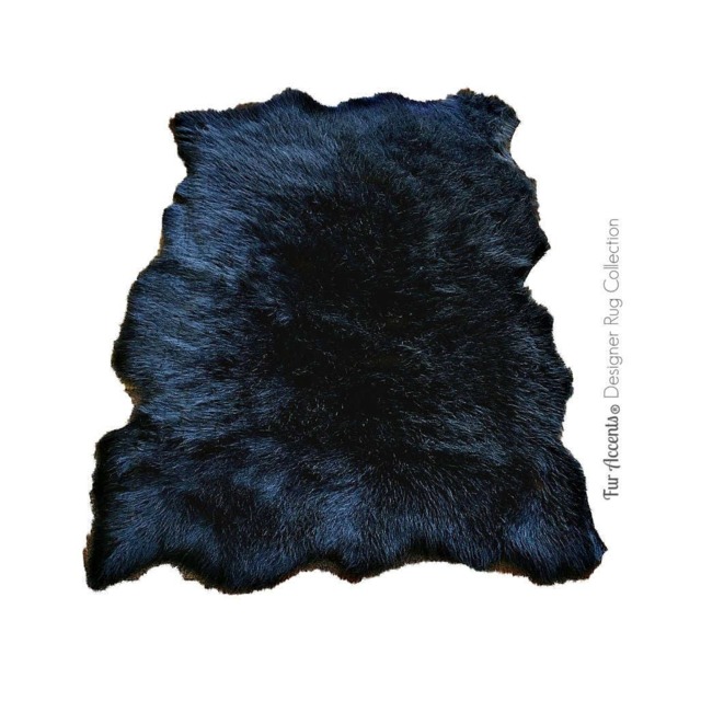 Plush Faux Fox Fur Area Rug - Tattered Edge, Pelt Shape Throw - image 1