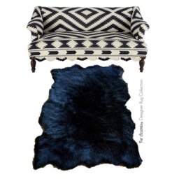 Plush Faux Fox Fur Area Rug - Tattered Edge, Pelt Shape Throw - thumbnail 2