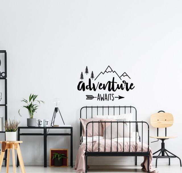 Adventure Awaits Nursery Wall Decal - Inspirational Quote Explore Decor Lw11 - image 1