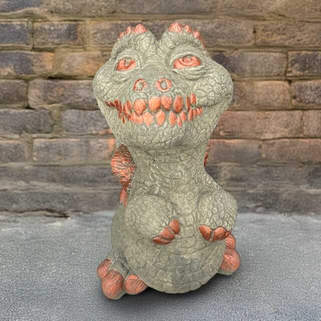 Baby Dragon Sculpture Concrete Figurine Stone Wild Animal Statue Handcrafted Garden Decor Cement Yard Ornament Lover Gift - image 1