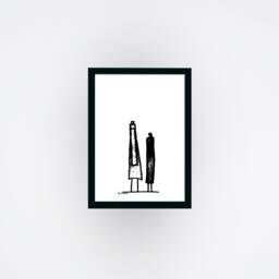 Framed Print, Black Abstract Art Africa Inspiration, Kitchen Wall Art, Bohemian Decor, Bedroom Original Gift - thumbnail 1