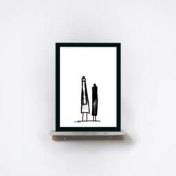 Framed Print, Black Abstract Art Africa Inspiration, Kitchen Wall Art, Bohemian Decor, Bedroom Original Gift - thumbnail 2
