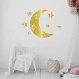 Moon & Stars Nursery Wall Decal Removable Sky Decor 4366 - thumbnail 3