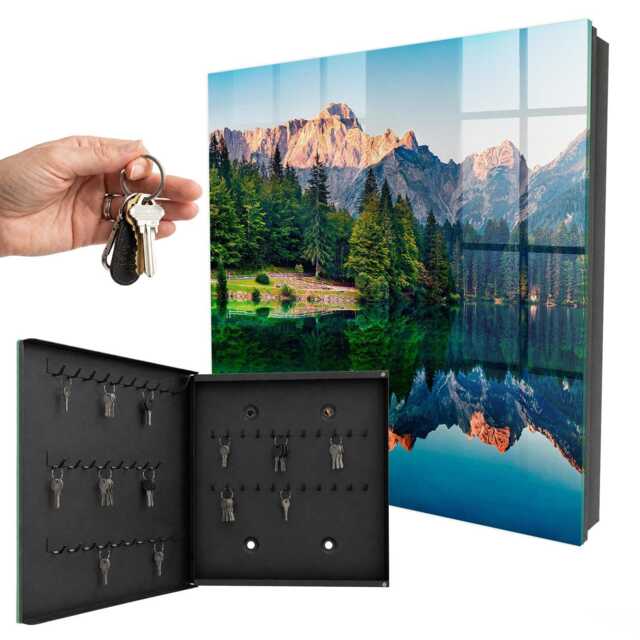 Mountain Landscape Key Cabinet For Home, Green Box Photographic Landscapes, Lovers Of Nature & Peace - image 1