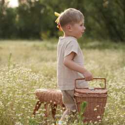 Wicker Stool For Kids Eco-Friendly Boho Decor By Munia - thumbnail 3