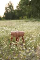 Wicker Stool For Kids Eco-Friendly Boho Decor By Munia - thumbnail 1