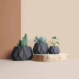 3D Printed Cactus, Succulent Planters , Mid Century Idea Gift For Home, Large Planter Pot - thumbnail 2
