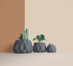3D Printed Cactus, Succulent Planters , Mid Century Idea Gift For Home, Large Planter Pot - thumbnail 1