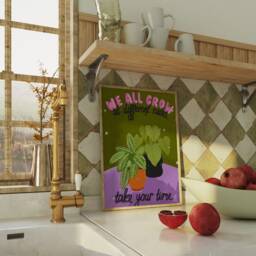 We All Grow Differently Wall Art Print, Positive Quote Affirmations Office Art, Plant Dining Room - thumbnail 2