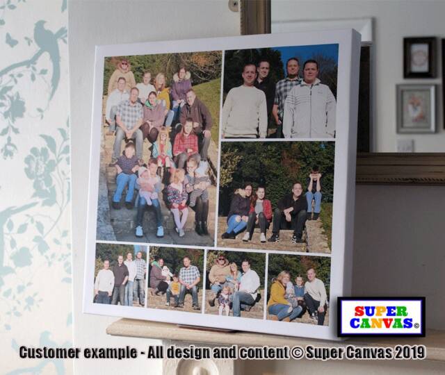 Custom 7 Photo Picture Collage Family Holiday Baby Pet Portrait Wedding Photography Wall Art Framed Canvas Print Birthday Gift - image 1