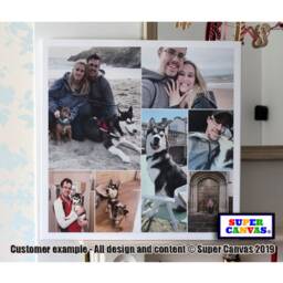 Custom 7 Photo Picture Collage Family Holiday Baby Pet Portrait Wedding Photography Wall Art Framed Canvas Print Birthday Gift - thumbnail 2