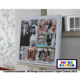 Custom 7 Photo Picture Collage Family Holiday Baby Pet Portrait Wedding Photography Wall Art Framed Canvas Print Birthday Gift - thumbnail 3