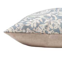 Provence Boudoir Cushion in Soft Blue. Relaxed Interlocking Vines, Rosette Florals Subtle Grey-Blue. 17x12 - thumbnail 2