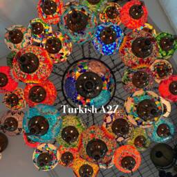 Turkish Mosaic Chandelier With 21 Medium Globes - With Remote , ID 142 - thumbnail 2