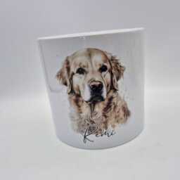 Personalised Golden Retriever Plant Pot - Planter Dog Lover Gift Memorial Ceramic Flower - thumbnail 4