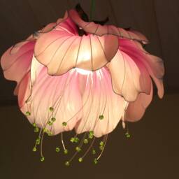 Chandelier Sakura Flower, Fairy Pendant Lampshade , Pink Purple Ceiling Lamp - thumbnail 3