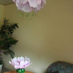 Chandelier Sakura Flower, Fairy Pendant Lampshade , Pink Purple Ceiling Lamp - thumbnail 4