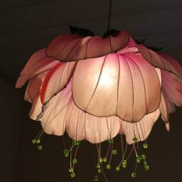 Chandelier Sakura Flower, Fairy Pendant Lampshade , Pink Purple Ceiling Lamp - thumbnail 2