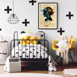 Abstract Gamer Poster, Y2K Music Wall Art Print, Teenager Bedroom Decor - thumbnail 3
