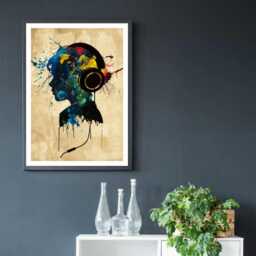 Abstract Gamer Poster, Y2K Music Wall Art Print, Teenager Bedroom Decor - thumbnail 2