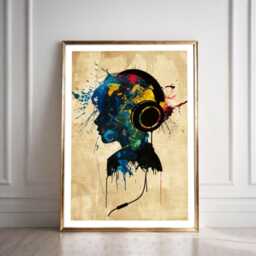 Abstract Gamer Poster, Y2K Music Wall Art Print, Teenager Bedroom Decor - thumbnail 1