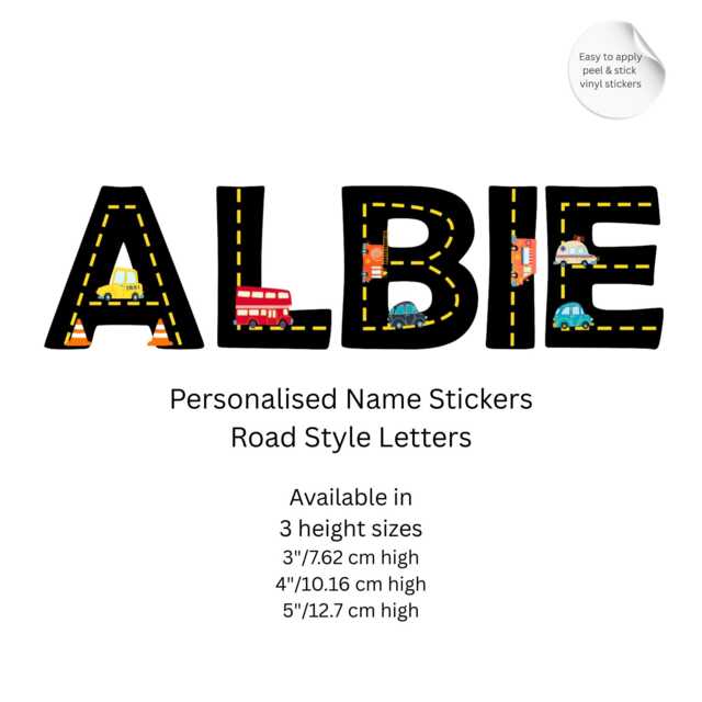 Personalized Road Transport Name Vinyl Wall Stickers Quirky Vehicle Design - image 1