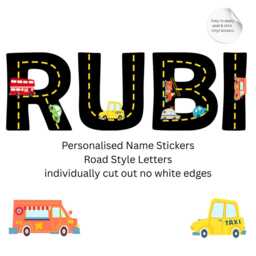 Personalized Road Transport Name Vinyl Wall Stickers Quirky Vehicle Design - thumbnail 3