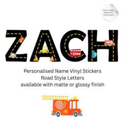 Personalized Road Transport Name Vinyl Wall Stickers Quirky Vehicle Design - thumbnail 2