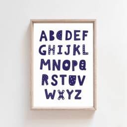 Alphabet Prints, Boys Nursery Blue Print, Bedroom Decor, Wallart, Learning Wall Print - thumbnail 2