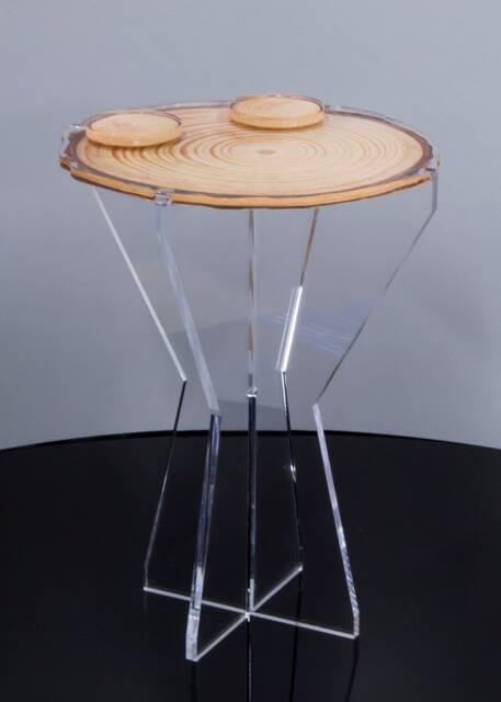 Spruce Log Acrylic Table - Graphic Directly Printed On 0.5 - image 1