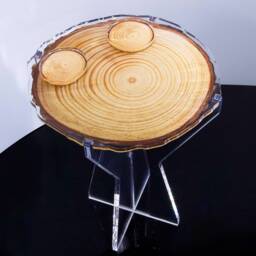 Spruce Log Acrylic Table - Graphic Directly Printed On 0.5 - thumbnail 3