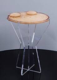 Spruce Log Acrylic Table - Graphic Directly Printed On 0.5