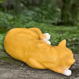 Concrete Kitty Sculpture Kitten Figurine Cement Sleeping Cat Decoration Memorial Ornament Cat Lover Gift Decor - thumbnail 3