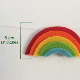 Rainbow Felt Garland Colorful Banner Nursery Decor Birthday Party Theme Baby Shower Bunting New Born Gift After The Rain = Sun - thumbnail 3