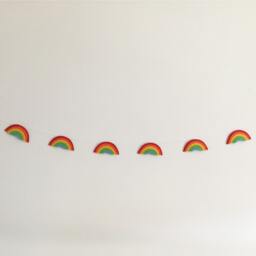 Rainbow Felt Garland Colorful Banner Nursery Decor Birthday Party Theme Baby Shower Bunting New Born Gift After The Rain = Sun - thumbnail 2